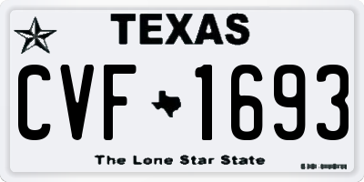 TX license plate CVF1693