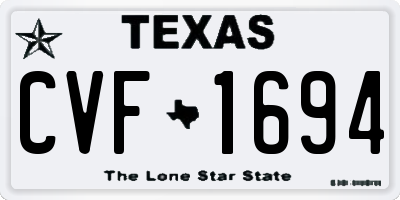 TX license plate CVF1694