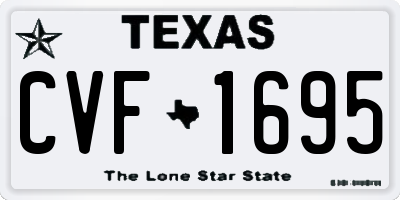 TX license plate CVF1695