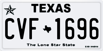 TX license plate CVF1696