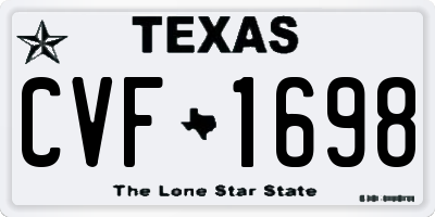 TX license plate CVF1698