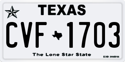 TX license plate CVF1703