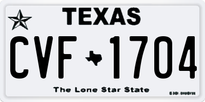 TX license plate CVF1704