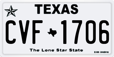 TX license plate CVF1706