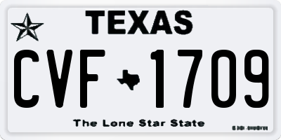 TX license plate CVF1709
