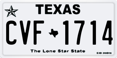 TX license plate CVF1714