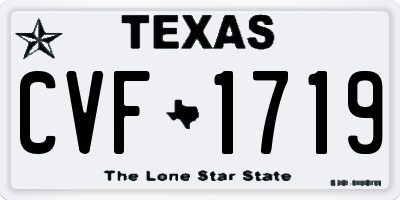 TX license plate CVF1719