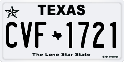 TX license plate CVF1721