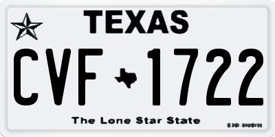 TX license plate CVF1722