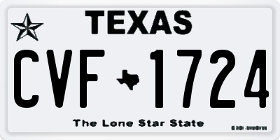 TX license plate CVF1724