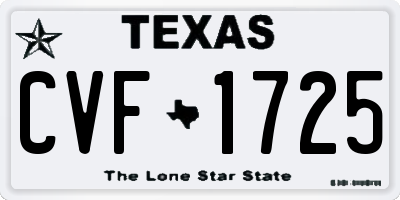 TX license plate CVF1725