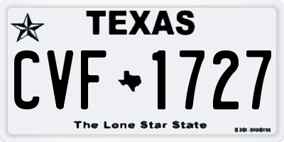 TX license plate CVF1727