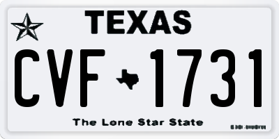 TX license plate CVF1731