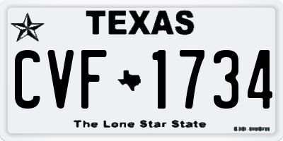 TX license plate CVF1734