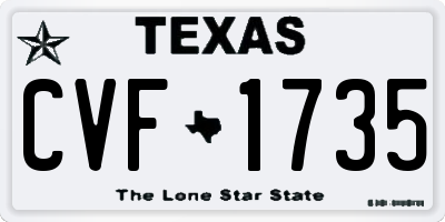 TX license plate CVF1735