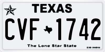 TX license plate CVF1742