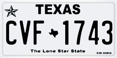 TX license plate CVF1743