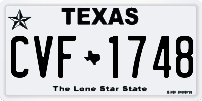 TX license plate CVF1748