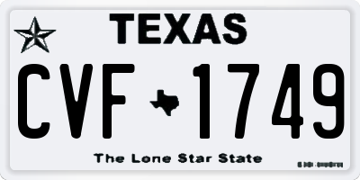 TX license plate CVF1749