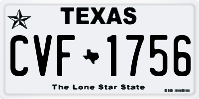 TX license plate CVF1756