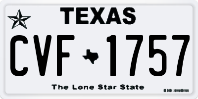 TX license plate CVF1757