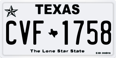 TX license plate CVF1758