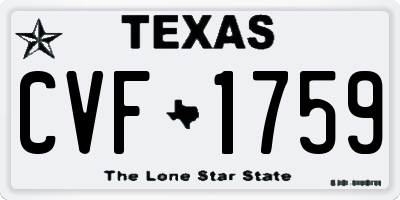 TX license plate CVF1759