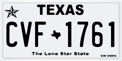 TX license plate CVF1761