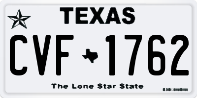 TX license plate CVF1762