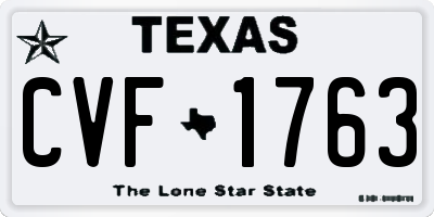 TX license plate CVF1763