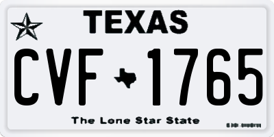 TX license plate CVF1765