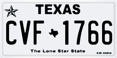 TX license plate CVF1766