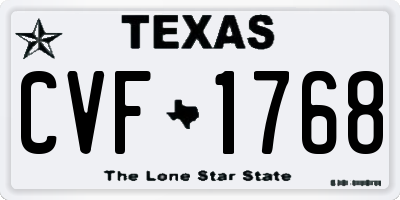TX license plate CVF1768