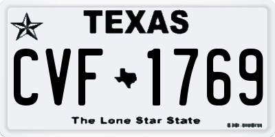 TX license plate CVF1769