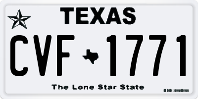 TX license plate CVF1771