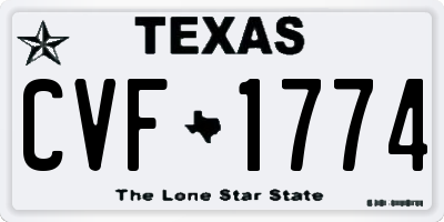 TX license plate CVF1774