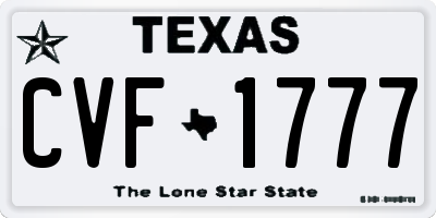 TX license plate CVF1777