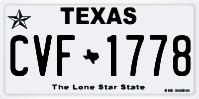 TX license plate CVF1778
