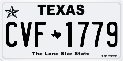 TX license plate CVF1779