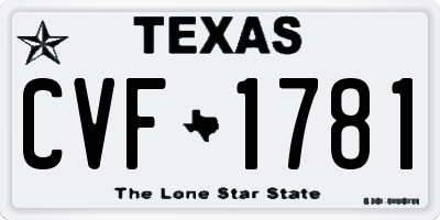 TX license plate CVF1781