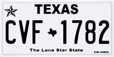 TX license plate CVF1782