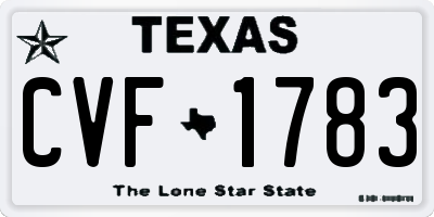 TX license plate CVF1783