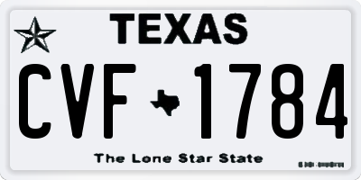 TX license plate CVF1784