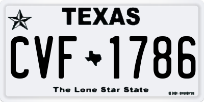 TX license plate CVF1786