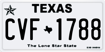 TX license plate CVF1788