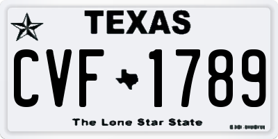 TX license plate CVF1789