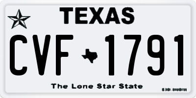 TX license plate CVF1791