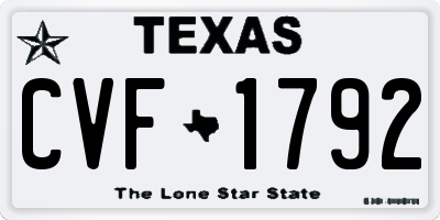 TX license plate CVF1792