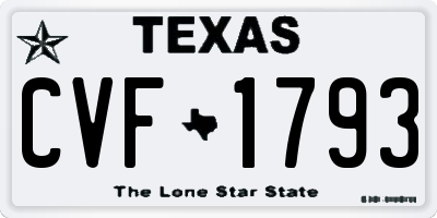 TX license plate CVF1793