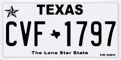 TX license plate CVF1797